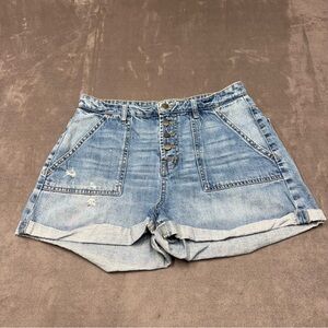 Empyre Melanie Denim light Blue Women's Shorts button casual chic 100%cotton 9